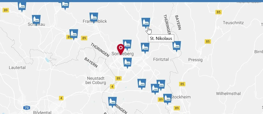 Landkarte Kirchenkreis Sonneberg