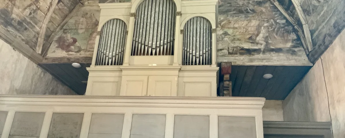 Blick vom Taubecken zur Orgel
