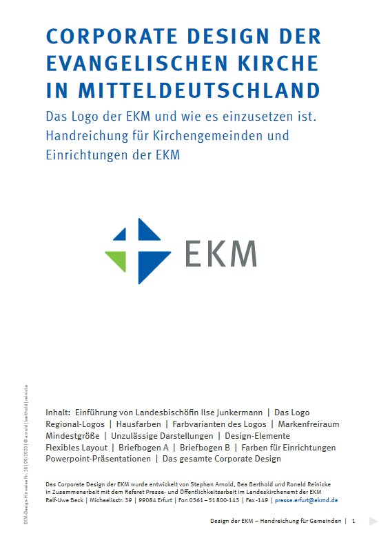 Broschüre Corporate Design der EKM