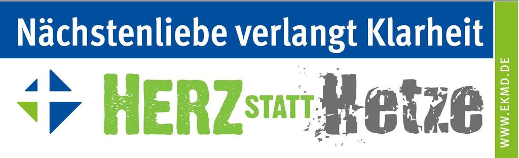 Banner Herz statt Hetze