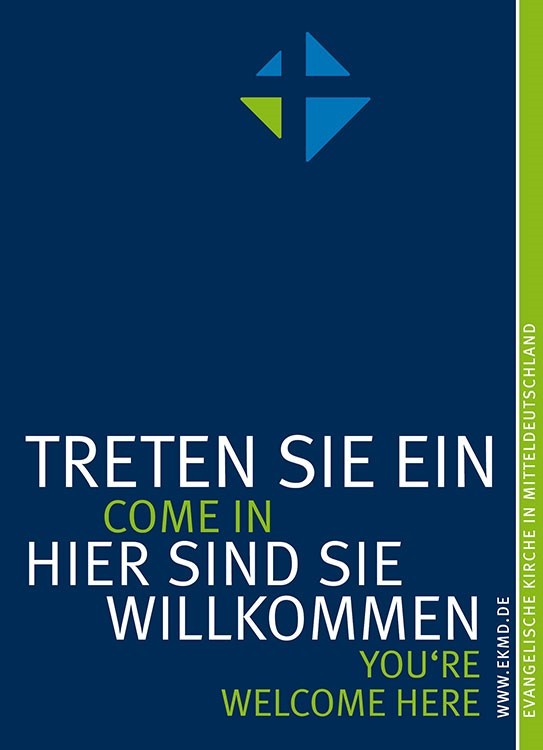 Plakat Treten Sie ein – Hier sind Sie willkommen