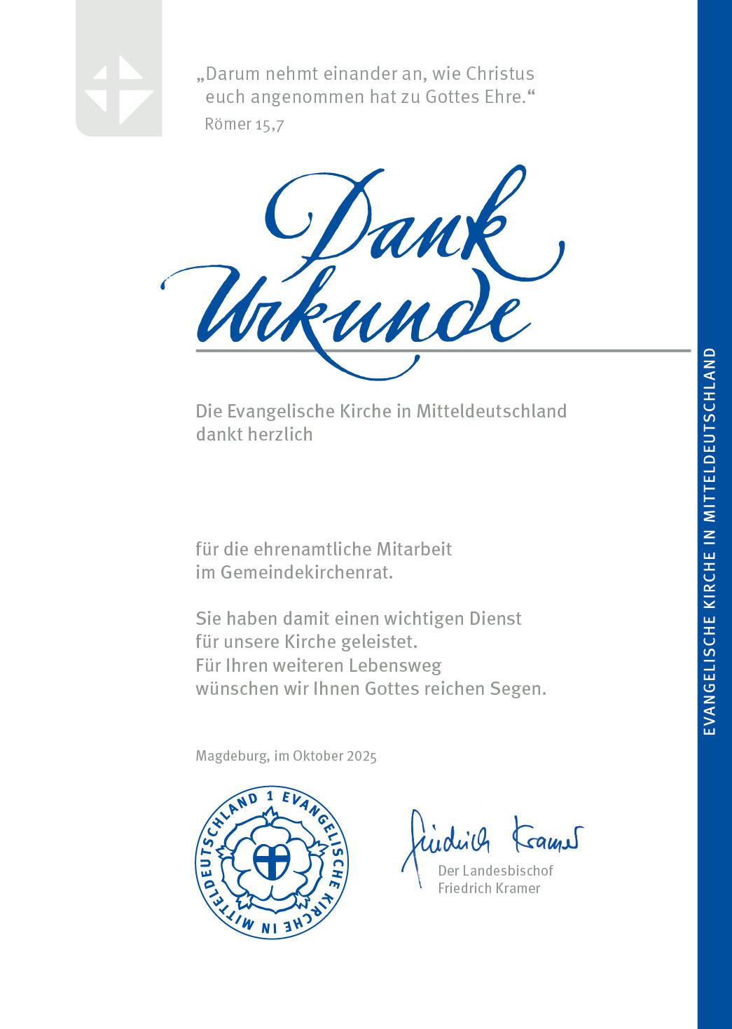 Dankurkunde GKR 2C