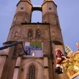 Marktkirche Banner Impfen  Foto: Torsten Bau