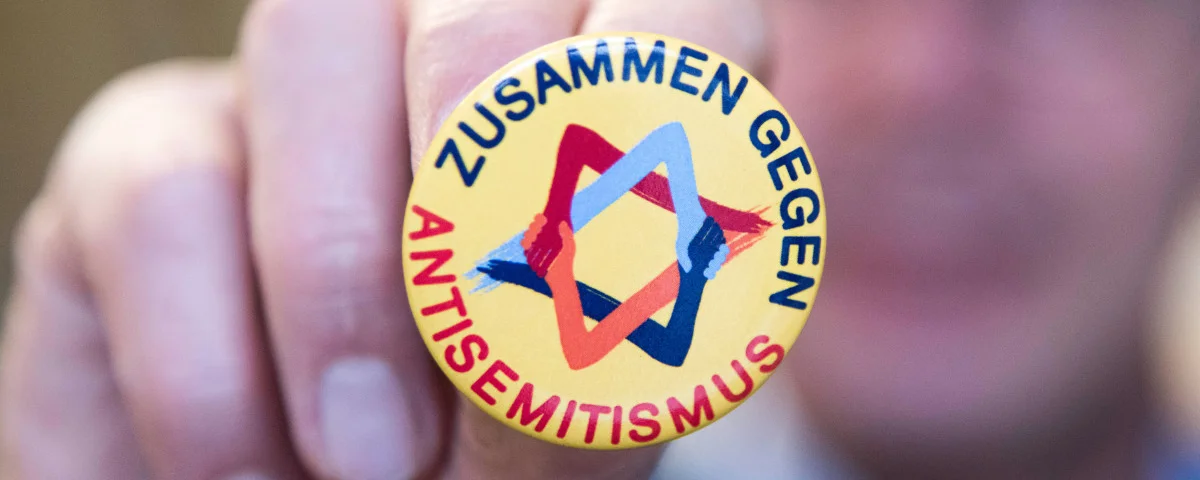 Button Zusammen gegen Antisemitismus