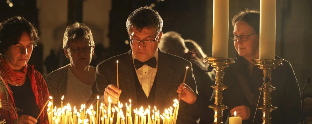 Bischof Kramer beim Gedenkgottesdienst in Halle