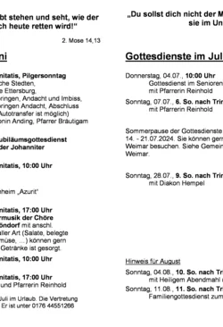 Gemeindeblatt Schöndorf Juni-Juli 2024