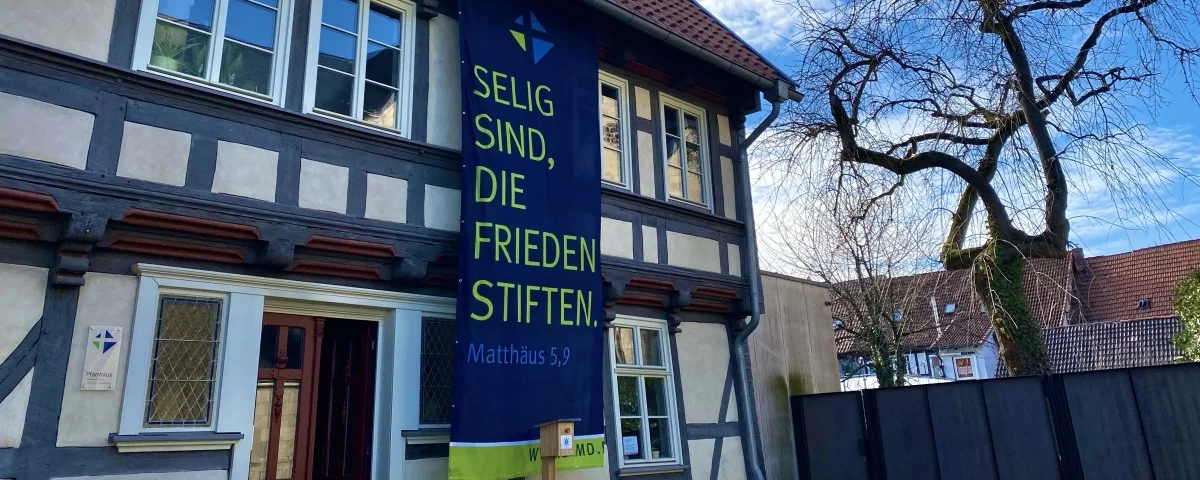 Banner Frieden Pfarrhaus in Ellrich